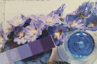 impressie van blauw-paarse kleuren